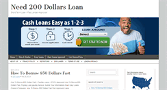 Desktop Screenshot of need200dollarsloan.com